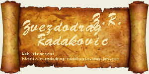 Zvezdodrag Radaković vizit kartica